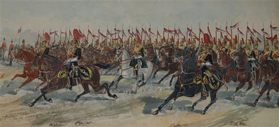 Manner of Simkin The 12th Prince of Wales Lancers 11 x 22.5in.